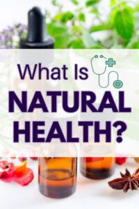 A collection of natural health resources such as essential oil bottles and herbs. 