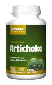 A bottle of Jarrow Formulas Artichoke extract supplement. 