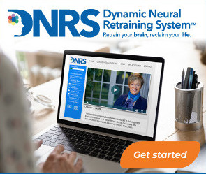 A laptop computer open to a page that has the Dynamic Neural Retraining System welcome page displayed. 