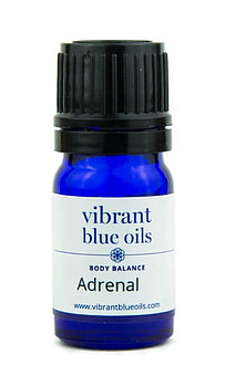 A bottle of Vibrant Blue Oils Adrenal oil.