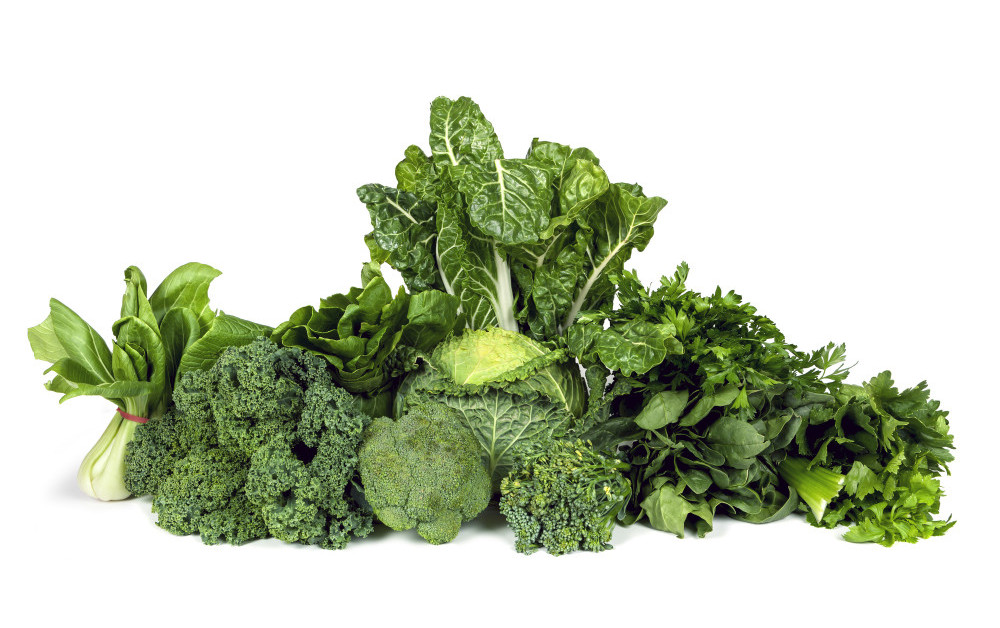 An assortment of leafy green vegetables.