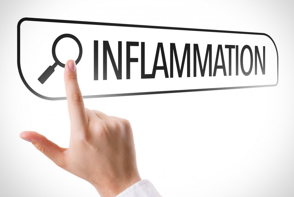The word inflammation with a hand pointing to it.
