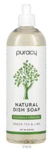 Puracy natural dish soap green tea & lime. 